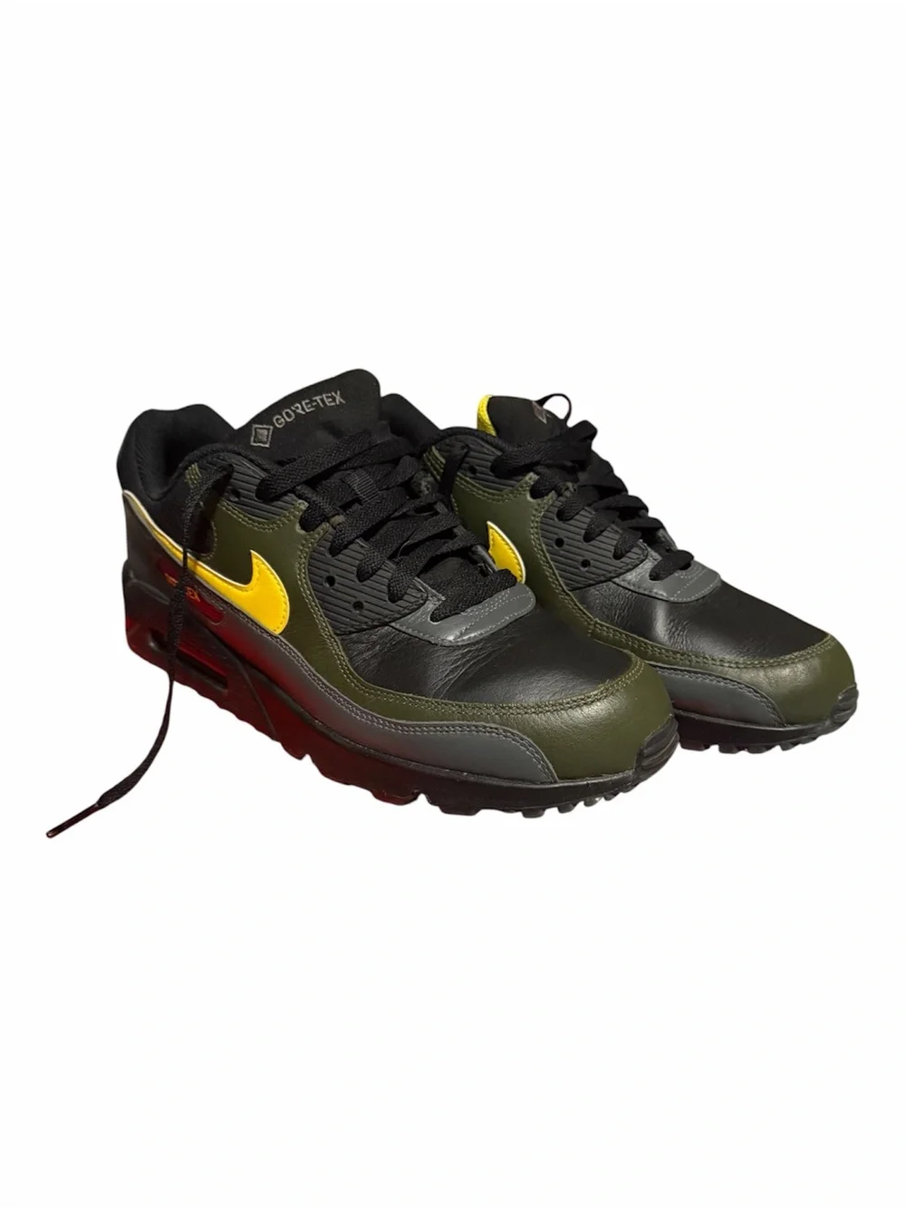 Nike Olive Green & Yellow Air Max GORE-TEX Yellow cargo khaki Sneakers Mens 9.5